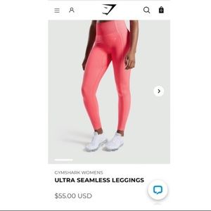 NEW - GYMSHARK Ultra Seamless Leggings - Pink - L